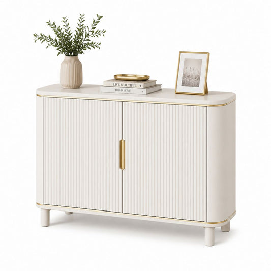 Scarpiera a 2 ante bianco avorio in MDF rettangolare 100 x 40 x 80 cm